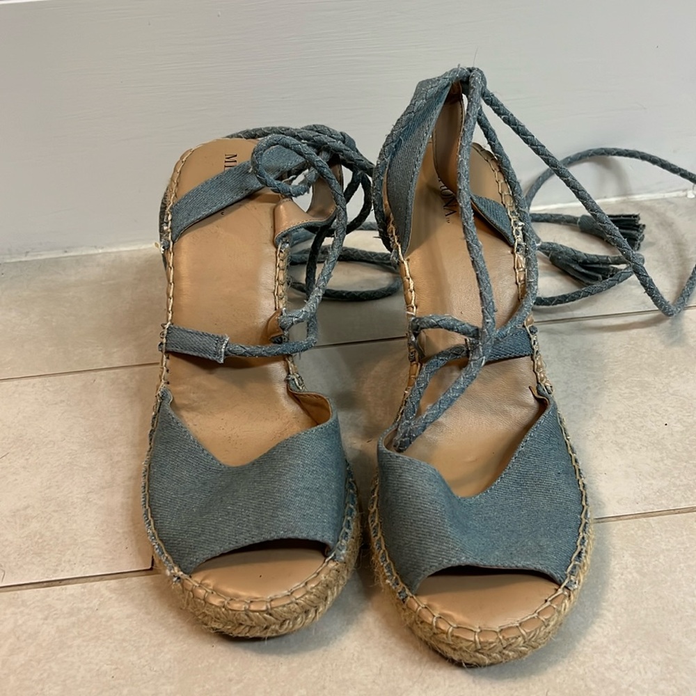 Baby blue wedges